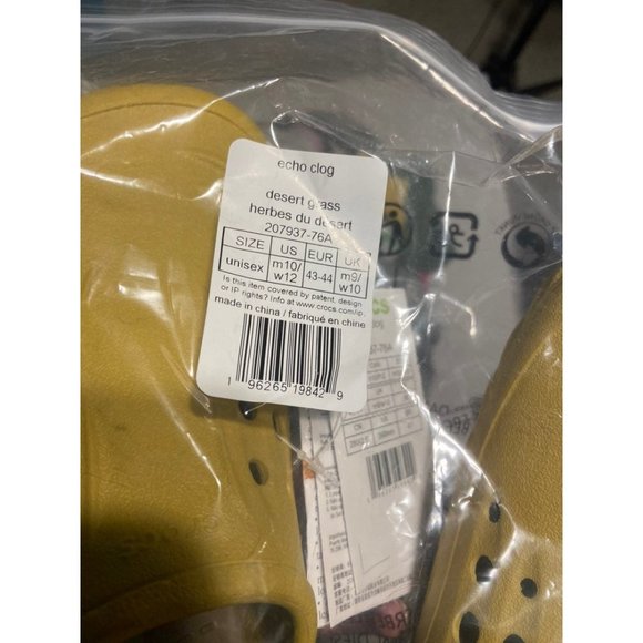 Crocs Classic Echo Clog Desert Grass MENS Size 10 WOMENS 12 NEW - Picture 7 of 7